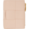 Bottega Veneta Pink Bifold Zip Wallet In 6705 Melon Washed Go