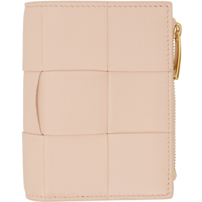 Bottega Veneta Pink Bifold Zip Wallet In 6705 Melon Washed Go
