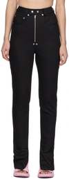 Bonbom Black Slit Bottom Jeans In Black
