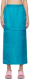 Bonbom Blue Two-way Zip Skirt In Turquoise