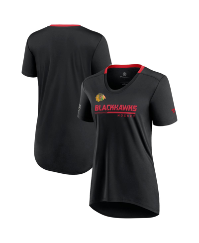 Fanatics Women's  Black Chicago Blackhawks Authentic Pro Locker Room T-shirt