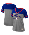Mitchell & Ness Women's Julius Erving Heathered Charcoal Philadelphia 76ers Team Captain V-neck T-shirt In Heathered Charcoal