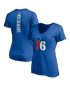 Fanatics Women's Ben Simmons Royal Philadelphia 76ers Playmaker Logo Name Number V-neck T-shirt In Royal