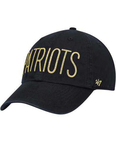 47 Brand Women's '47 Black New England Patriots Shimmer Text Clean Up Adjustable Hat