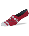 FOR BARE FEET WOMEN'S FOR BARE FEET RED TAMPA BAY BUCCANEERS MICRO ARGYLE NO-SHOW SOCKS