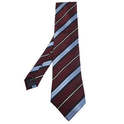 Pre-owned Ermenegildo Zegna Bicolor Striped Silk Tie In Multicolor