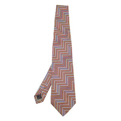 Pre-owned Ermenegildo Zegna Multicolor Diagonal Patterned Silk Jacquard Tie