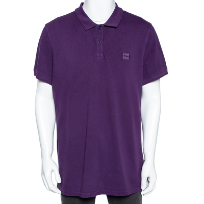 Pre-owned Boss By Hugo Boss Purple Cotton Pique Slim Fit Prime Polo T-shirt 3xl