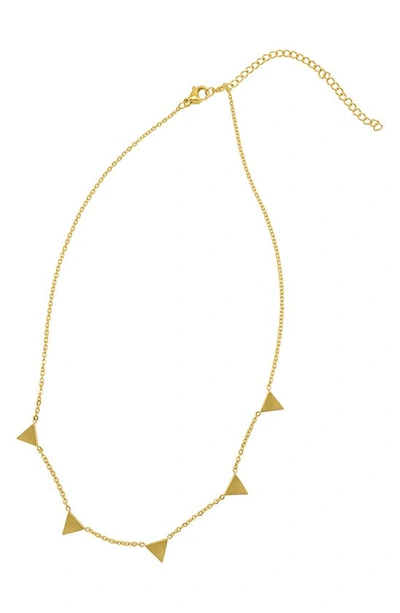 Adornia Triangle Edge Necklace In Yellow