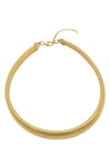 Adornia 14k Yellow Gold Plated Brass Omega Chain In Yellow