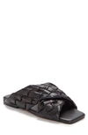 Vince Camuto Anella Woven Crossover Slide Sandal In Black