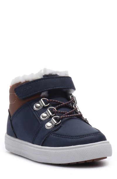 Dr. Scholl's Kids' Bohdi Faux Shearling Lined Sneaker In Navy
