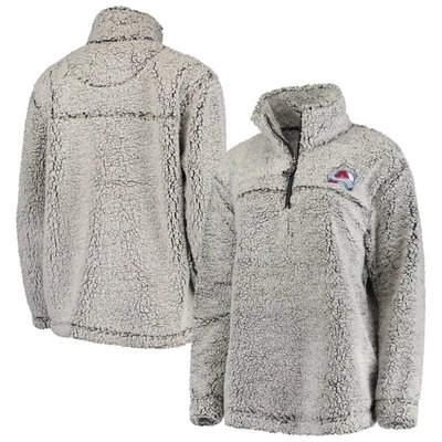 G-iii 4her By Carl Banks Women's  Gray Colorado Avalanche Sherpa Quarter-zip Pullover Jacket