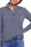 Vineyard Vines Sankaty Shep Striped Half Zip Sweatshirt In 7595 Navy