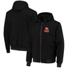 DUNBROOKE DUNBROOKE BLACK CLEVELAND BROWNS CRAFTSMAN THERMAL-LINED FULL-ZIP HOODIE