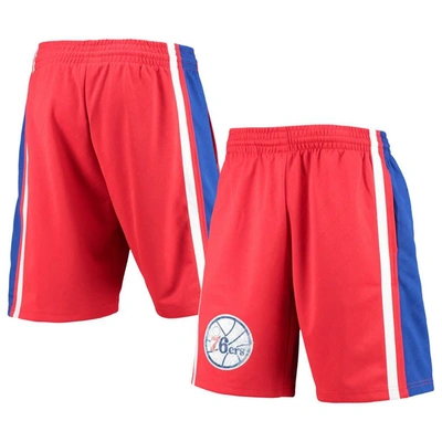Mitchell & Ness Men's  Red Philadelphia 76ers Hardwood Classics 75th Anniversary Swingman Shorts