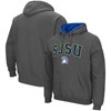 COLOSSEUM COLOSSEUM CHARCOAL SAN JOSE STATE SPARTANS ARCH AND LOGO PULLOVER HOODIE