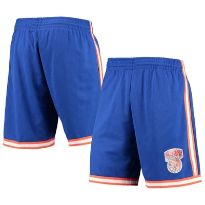 Mitchell & Ness Men's  Blue New York Knicks 1991 Hardwood Classics 75th Anniversary Swingman Shorts