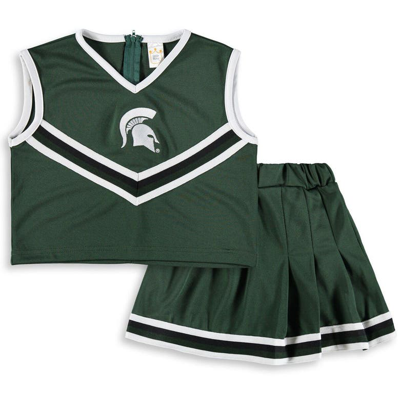 Little King Kids' Girls Youth Green Michigan State Spartans Two-piece Cheer Set