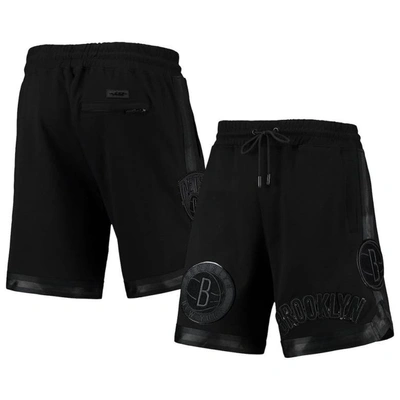 Pro Standard Men's  Brooklyn Nets Triple Black Gloss Shorts
