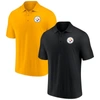 FANATICS FANATICS BRANDED BLACK/GOLD PITTSBURGH STEELERS HOME AND AWAY 2-PACK POLO SET