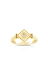 Sterling Forever Artemisia Cubic Zirconia Ring In Gold