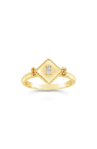 Sterling Forever Artemisia Cubic Zirconia Ring In Gold