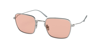 Prada Dark Pink Square Ladies Titanium Sunglasses Pr 54ws 05q03f 52 In Dark / Pink