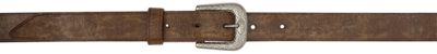 Rrl Taupe Tumbled Leather Belt In Light Brown