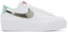 Nike White Blazer Low Platform Sneakers In White/metallic Silve
