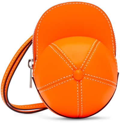 Jw Anderson Mini Cap Leather Shoulder Bag In Neon Orange