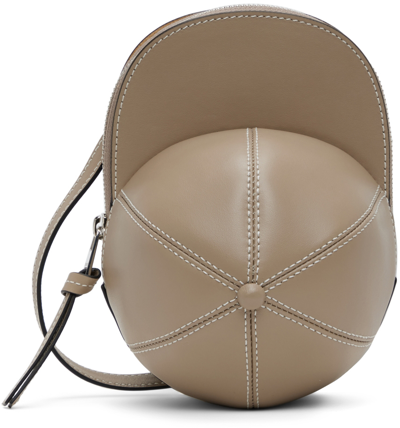 Jw Anderson Mini Cap Leather Shoulder Bag In Taupe