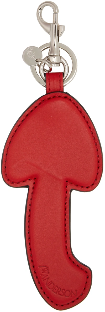 Jw Anderson Red Leather Mushroom Keyring