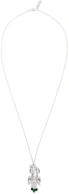 Hatton Labs Silver & Green Gator Necklace In Silver