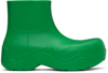 BOTTEGA VENETA GREEN MATTE PUDDLE CHELSEA BOOTS