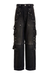 Balenciaga Convertible Strap Detail Raver Baggy Jeans In Nero
