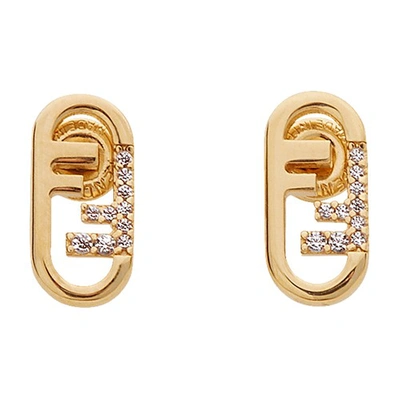 Fendi O'lock Earrings In Or