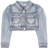 MONNALISA MONNALISA GREY CRYSTAL DETAIL DENIM JACKET,799100