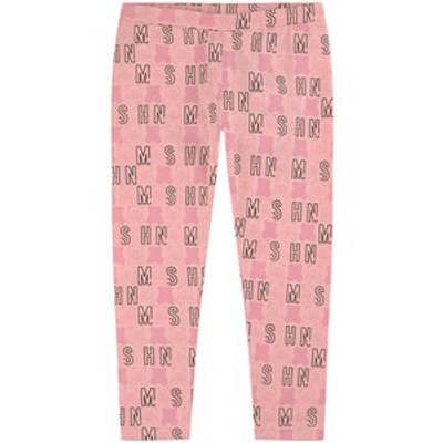 Moschino Babies'  Light Pink Teddy Bear Logo Leggings