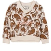 KENZO KENZO KIDS CREAM AND ORANGE PATTERN SWEATSHIRT,K15511