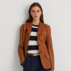 Ralph Lauren Lambskin Blazer In Cuoio