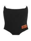 Heron Preston Logo-patch Strapless Corset Top In Black