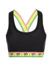 Chiara Ferragni Cropped Top With Logomania Band In Black