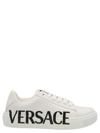 Versace Greca Logo-print Lace-up Trainers In White