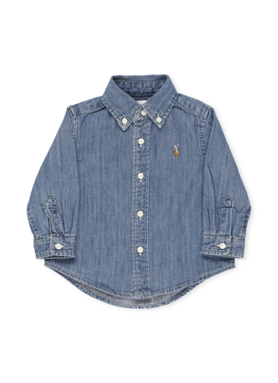 Ralph Lauren Babies' Pony Shirt In Dk Blue