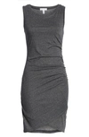 Leith Ruched Body-con Sleeveless Dress In Grey Medium Charcoal Heather