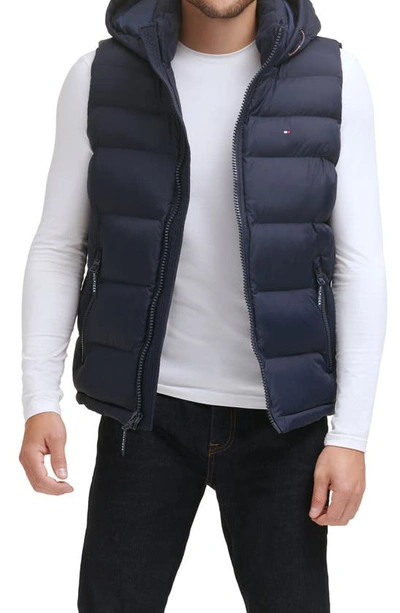 Tommy Hilfiger Men's Classic Quilted Puffer Vest Jacket In Midnight