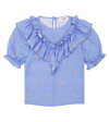 Paade Mode Linley Ruffle-trimmed Top In Linley Blue