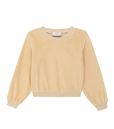 Paade Mode Kids' Velvet Jersey Sweatshirt In Beige