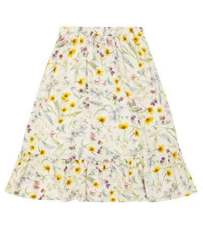 Paade Mode Kids' Julie Floral Skirt In Julie White